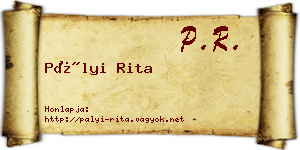 Pályi Rita névjegykártya
