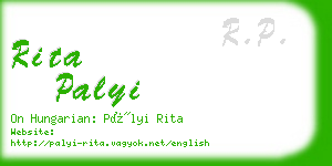 rita palyi business card